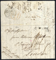 Cover 1840, Brief Vom 5.8.1840 Von Constantinopel über Frankreich Nach London, Franz. Grenzübergangsstempel Vom 25.8. Un - Oriente Austriaco