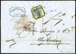 Cover 1852, Brief Von Triest Am 3.8. Nach Amsterdam (Niederlande), Frankiert Mit 9 Kr. Blau Type IIIa Platte 4 Handpapie - Levante-Marken