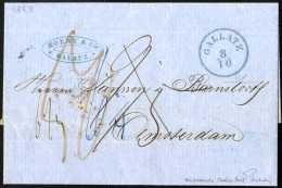 Cover 1858, Brief Von Galatz Am 8.10. Nach Amsterdam (Niederlande), Porto 9 Kr. Bis Österreichische Grenze, 6 Kr. Weiter - Eastern Austria