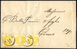 Cover Bucarest 1865, Briefhülle Einer Drucksache Vom 16.12.1865 Von Bucarest Nach Genua (Genes), Frankiert Für Das Druck - Eastern Austria