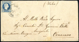 Cover SAN GIOVANNI DI MEDUA, Briefumschlag Vom 28.4.1882 über Corfu (29.4.) , Brindisi (3.5.) Und Asti (4.5.) Nach Ornav - Albanie