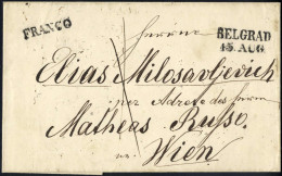 Cover 1845, Franco-Brief Vom 15.8.1845 Vom österreichischen Konsularpostamt In Belgrad Nach Wien, In Der Quarantänestati - Serbie