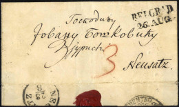 Cover 1855, Outer Letter Sheet Posted From Austrian Consular PO To Neusatz, Taxed With "3" (kr.), Showing The Straight L - Servië