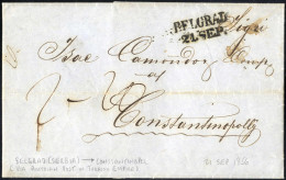 Cover 1856, Kompletter Faltbrief Vom 21.9.1856 Von österr. Konsularpostamt In Belgrad Nach Constantinopel, Aufgabestempe - Serbie