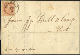 Cover 1868, Letter Sent On 25.9.1868 From The Austrian Consular PO Al Belgrade To Pest, Correctly Franked With 5 Kr. Red - Serbien