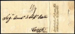 Cover Constantinopel 10.10.1833, Brief Nach Triest, Desinfiziert Mit Stempel Rückseitig "Geräuchert Vom Contumaz Amt / S - Sonstige & Ohne Zuordnung