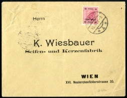 Cover 1908, Wiener Ortsbrief Frankiert Mit 10 Centimes Auf 10 Heller Rosa, Kat. Nr. 2 - Oriente Austriaco