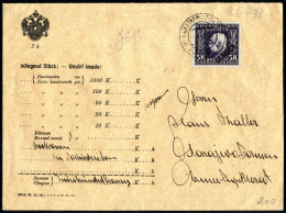 Cover 1916, Wertbrief (Inhalt 200 K. In Postwertzeichen), Aufgegeben Von Der K.u.k. Eisenbahn Verköstigungsstation In Ml - Altri & Non Classificati