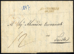 Cover 1847, Kompletter Porto-Brief Vom 27.5.1847 Mit Der Botenpost Von Banjaluka Nach Kostainiza, Dort Der österr. Post  - Otros & Sin Clasificación