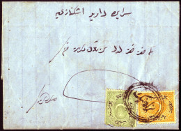 Cover 1876, Entire Letter FromTravnik To Saraybosna (= Sarajevo), Franked With Duloz 20 Pa. Green (defective) Und 1 Ghr  - Otros & Sin Clasificación