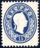 ** 1866, Neudruck, 15 Kreuzer Blau Der Ausgabe 1860/61, Postfrisch, Befund Soecknick, ANK 22 ND I / 1000,- - Otros & Sin Clasificación