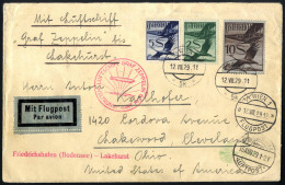 Cover 1929, Zeppelinbrief Vom 12.8.1929 Von Wien über Friedrichshafen Nach Lakehurst (Cleveland, Ohio, USA), Frankiert M - Other & Unclassified