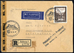 Cover 1947, 6 Luftpostbriefe, Fünf Frankiert Mit "bunten Landschaften" Und Einer Mit Luftpost 1947 3 S. Braun, Fünf Davo - Autres & Non Classés