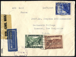 Cover 1947, Acht Luftpostbriefe Frankiert Mit "bunten Landschaften" (drei Mit 3 S. Grün, Drei Mit 2 S. Und Weiteren Wert - Sonstige & Ohne Zuordnung