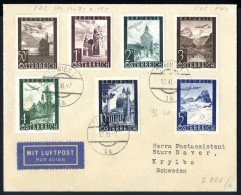 Cover 1947, FDC-Luftpostbrief Vom 12.11.1947 Von Wien Nach Krylbo (Schweden), Frankiert Mit Dem Kompletten Satz Flugpost - Sonstige & Ohne Zuordnung