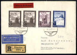 Cover 1947, Vier Luftpostbriefe (einer Reko Und Einer Reko-Express) Von Wien, Salzburg Und Klagenfurt Nach USA (2), Linc - Sonstige & Ohne Zuordnung