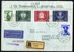 Cover 1947/59, Fünf Luftpostbriefe (teils Rokommandiert Bzw. Express) Nach Schweden (3), In Die Schweiz Und Nach Südafri - Otros & Sin Clasificación