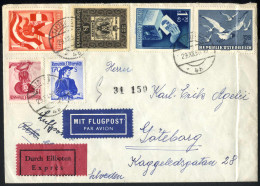 Cover 1950/51, Zwei Flugpostbriefe (einer Zusätzlich Expreß) Von Salzburg Nach Stockholm Bzw. Von Wels Nach Göteborg, De - Autres & Non Classés
