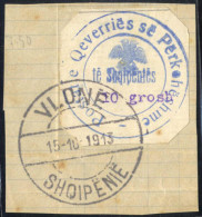 Piece 1913, Dienststempel Der Postverwaltung, Adler Farbig Eingestempelt, Kompletter Satz Von 6 Werten (10 P. - 10 Gr.), - Albanië