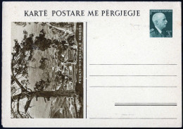 ** 1940, Bildpostdoppelkarte 5/5 Q Grün, Ungebraucht, Mi. P 51 - Albanien