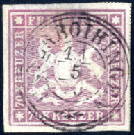 O 1873, 70 (Kr.) Braunpurpur, Ringsum Gut Gerandet Mit Teilen Der Trennungslinien, Sauber Gestempelt Mit "UNTERBOIHINGEN - Otros & Sin Clasificación