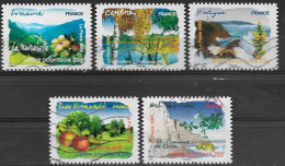 France 2009 Oblitéré Autoadhésif   N°  292 - 293 - 297 - 299 - 302   "   Flore Des Régions   " Flore Du Nord - Used Stamps