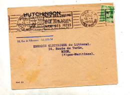 Lettre Flamme  Nice Soleil Fete Entete Hutchinson - Mechanical Postmarks (Advertisement)