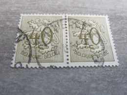 Belgique - Lion - 40c. - Olive - Double Oblitérés - Année 1960 - - Used Stamps