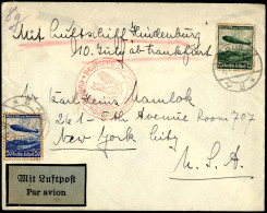 Cover 1936, Luftpostbrief Vom 10.7.1936 Von Berlin Nach New York, Frankiert Mit Luftschiff Hindenburg 50 Und 75 Pf. (Zäh - Autres & Non Classés