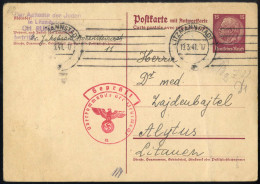 Cover 1941/43, Ganzsachenkarte Zu 15 Pf, Fragekarte Mit Absender "der älteste Der Juden In Litzmannstadt" Am 19.3.1941 N - Otros & Sin Clasificación