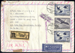 Cover 1950-3, Drei Flugpostbriefe Frankiert Mit Der Flugpostausgabe "Vögel": Zwei Nach Stockholm Je Frankiert Mit 2 S. + - Autres & Non Classés