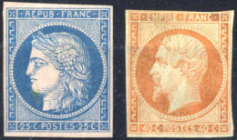 Cover/(*) 1849/53, Ceres 25 Cent. Blau ESSAY Ohne Gummi Und Napoleon 40 Cent. Orange Ungebraucht Ohne Gummi Und Mit Eini - Other & Unclassified