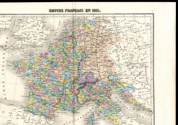 Cover 1811, Kolorierte Landkarte Des Französischen Imperiums In Jahre 1811, Imp.ie Mignon 11, Rue Du Moulin Vert, Paris; - Altri & Non Classificati