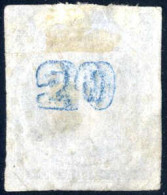 O 1868-8, Cleaned Plates Printing, 20 Lepa Blue Used With Double Control Figures, Good To Large Margins But Horizontal C - Other & Unclassified