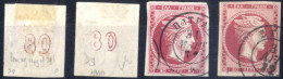 O 1868/9, 80 Lepta Cleaned Plate, Four Pieces In Slight Different Shades, All Used With Clear Cancellations, Good To Lar - Sonstige & Ohne Zuordnung