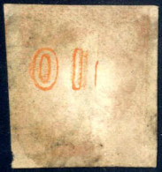 O 1875, 10 Lepta Deep Orange On Cream Paper, Used, Double Impression Of C.F. "1" Only (appeas "110"), Full To Large Marg - Other & Unclassified