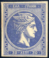 * 1880, 30 L. Slate-blue Mint With Original Gum And Light Hinged, Good Margins, Very Fine (Hellas 60b, Mi. 60b) - Otros & Sin Clasificación