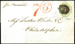 Cover 1848, Letter Dated 14.4.1848 From London To Philadelphia, Franked With 1 Sh. Green, Large To Complete Margins, Tie - Autres & Non Classés