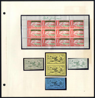 **/cover 1934/1953, 6 Kleinbögen Zu Je 12 Raketenpostmarken Und Einige Verschlusseticketten Postfrisch, Dazu 3 Briefe, T - Autres & Non Classés