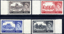 **/* 1955-8, QE II And Castles, 2/6 S. To 1£, Wm. St. Edward's Crown, Two Sets: One MNH With Sheet Margins And One Unuse - Sonstige & Ohne Zuordnung