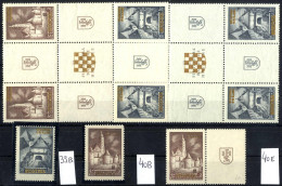 ** 1941, 1,50 + 1,50 D. Und 4 + 3 D. Herzstück Des Bogens Mit Vier Marken Und Wappen In Der Mitte (dabei Rechte Obere Ma - Croazia