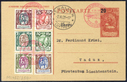 Cover 1929/31, Drei Belege Vom Zeppelin Z. 127, Ganzsache Mit Sechs Marken Als Zusatzfrankatur Der Schweizfahrt Vom 2.11 - Autres & Non Classés