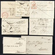 Cover 1781/1830, 7 Briefe Mit Sehr Klaren Verschiedenen Stempeln (s Haage, P.P. Rotterdam, Gorcum, Maassluis, Heerenveen - Other & Unclassified