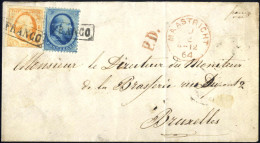 Cover 1864, König Wilhelm III Geschnitten Und Gezähnt Mischfrankatur 1. Und 2. Ausgabe, Brief Mit 5+15 C. Frankiert Von  - Autres & Non Classés
