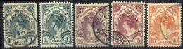 O 1898/1905, Königin Wilhelmine, Komplette Serie 5 Werte (1 G Type I + II), Gestempelt, Mi. 63 I,II, 64-66 - Autres & Non Classés