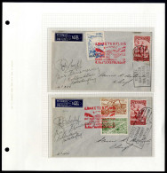 **/cover 1935/1960, 14 Kleinbögen Zu Je 4 Raketenpostmarken Postfrisch, Dazu 6 Briefe, Teils Signiert Adam De Brujn, Daz - Autres & Non Classés