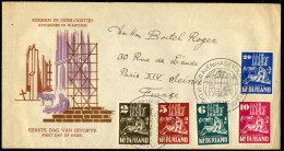 Cover 1950, Wiederaufbau Von Kirchen, Brief Von `s Gravenhage Am 17.7. Nach Paris Frankiert Mit Kompletter Serie 5 Werte - Sonstige & Ohne Zuordnung