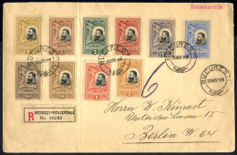 Cover 1906, Zwei Rekommandierte Briefe Vom 20.11.1906 Von Bukarest Nach Berlin, Frankiert Mit Dem Satz König Karl I. Bzw - Autres & Non Classés