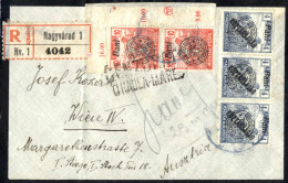 Cover 1920, Rekommandierter Brief Vom 23.9.1920 Von Nagyvárad Nach Wien, Vorderseitig Frankiert Mit Einem Dreierstreifen - Other & Unclassified