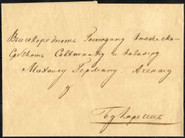 Cover 1836, Letter Mailed From Belgrade-Serbia, Posted Via Northern Route To Bucharest By Courier, Disinfected At Semlin - Sonstige & Ohne Zuordnung